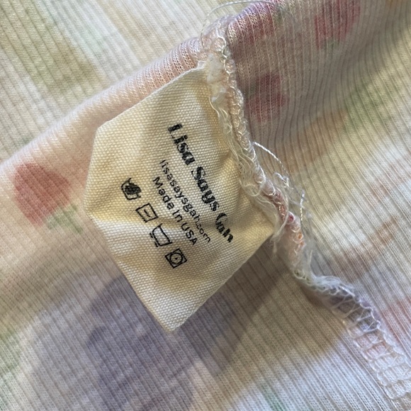 Lisa says gah fruit print cropped wrap tie waist top size L - Picture 6 of 7